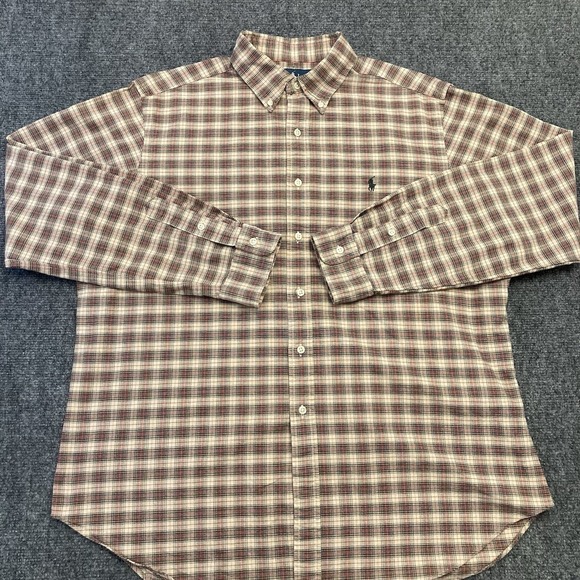 Ralph Lauren Men XL Checked Plaid 100% Cotton Classic Long Sleeve Casual Shirt - Picture 3 of 10